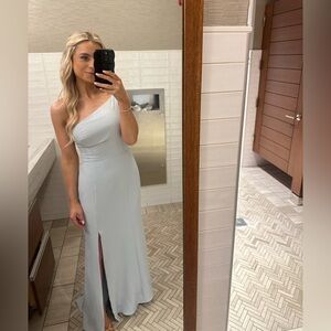 Amsale Sloan Bridesmaid Gown in New Ice size 6